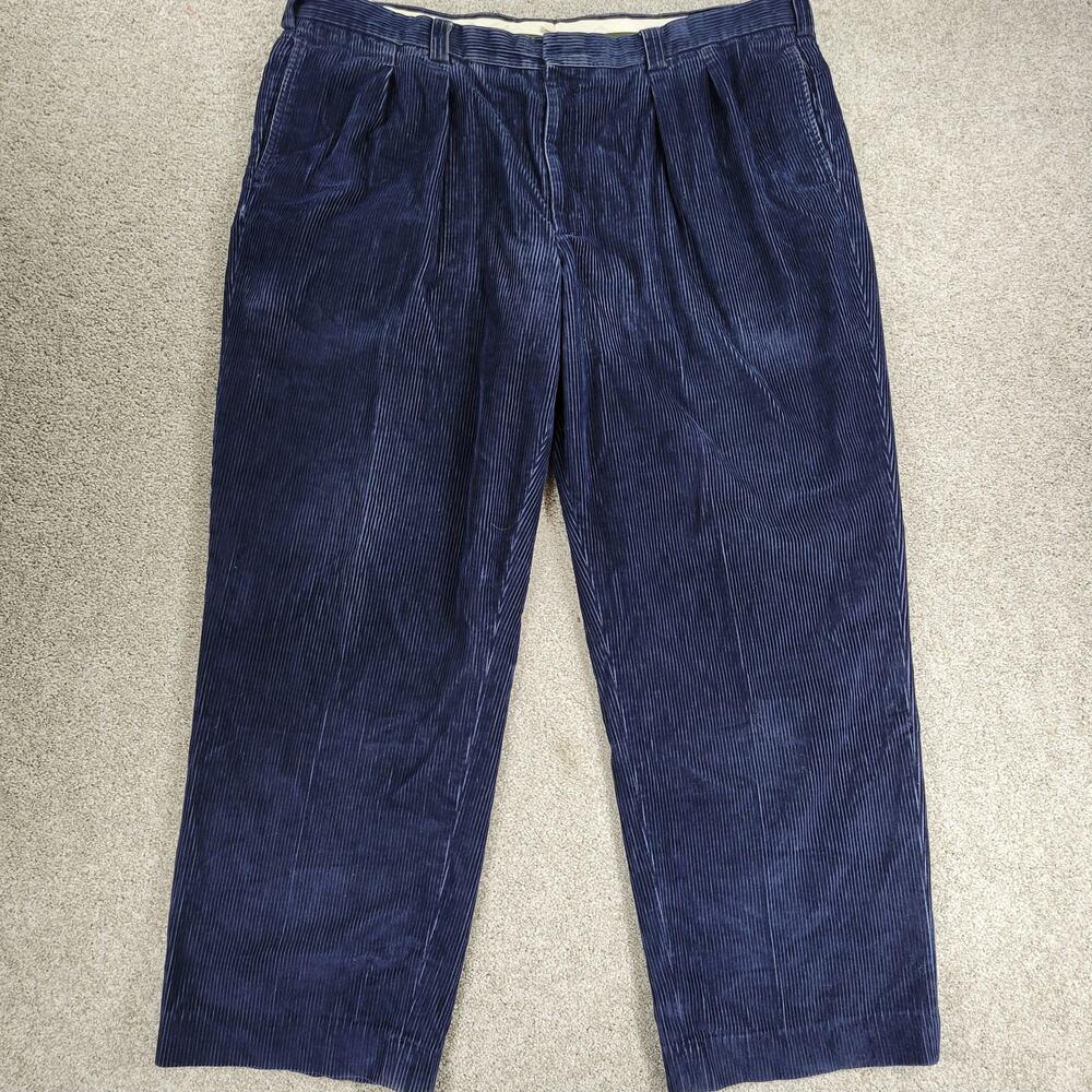 Vintage L.L.Bean Corduroy Pants Mens 42x30 Navy Blue Classic Fit Straight Leg